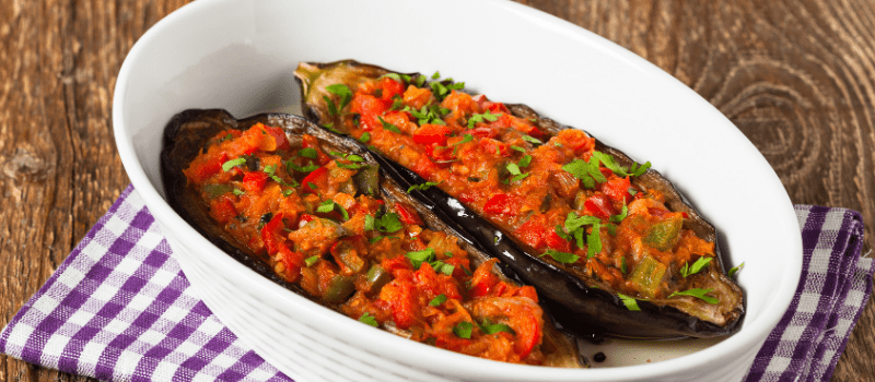 Gevulde aubergines uit de oven