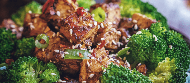 Recept met tofu? Teriyaki Tofu met geroosterde broccoli lekker!
