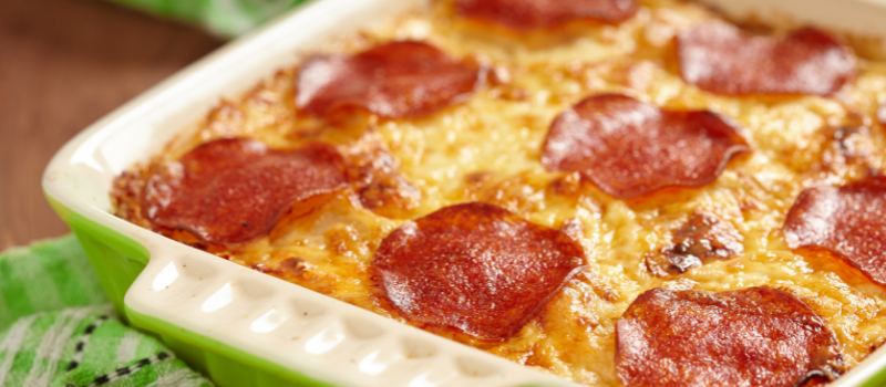 Koolhydraatarme Pizzaschotel uit de oven?
