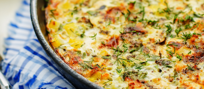 Frittata met kip maken